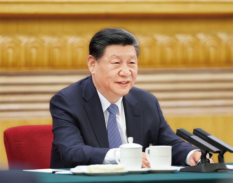 2024年3月5日，中共中央總書記、國家主席、中央軍委主席習近平參加他所在的十四屆全國人大二次會議江蘇代表團審議。 新華社記者 鞠鵬/攝