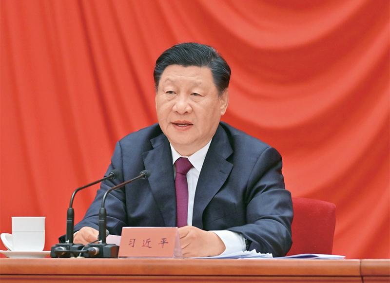 2022年5月10日，慶祝中國共產主義青年團成立100周年大會在北京人民大會堂隆重舉行。中共中央總書記、國家主席、中央軍委主席習近平在大會上發表重要講話。 新華社記者 岳月偉/攝